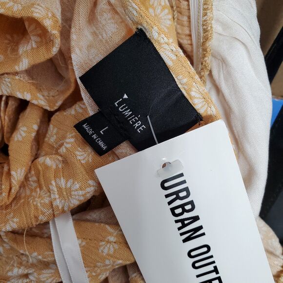 Lumiere URBAN OUTFITTERS Floral Spring Summer Mini Dress Large L Yellow - Picture 7 of 8